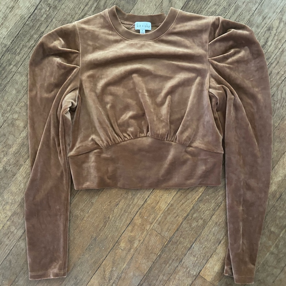 Kit & Sky Velvety Cropped Sweater